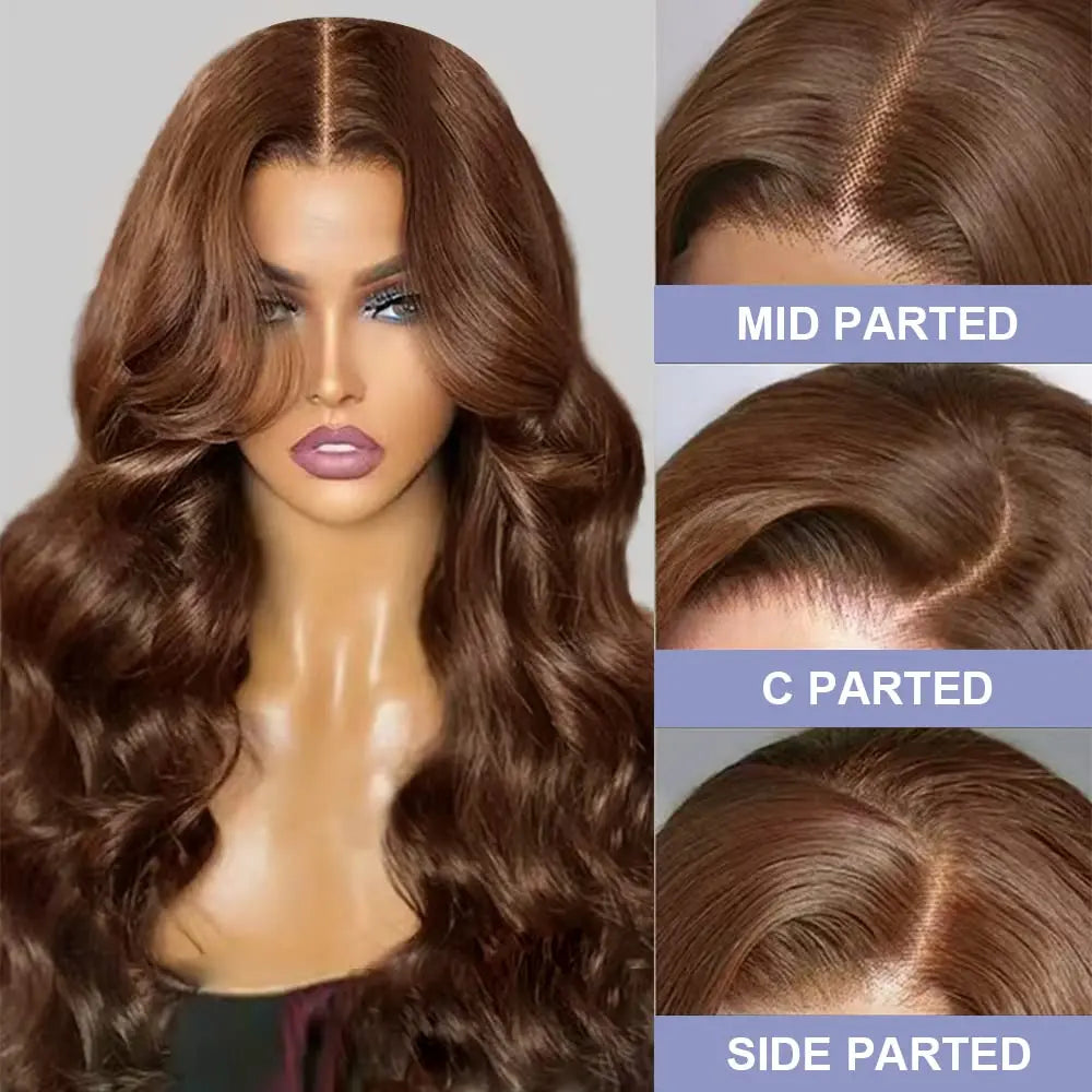 Body Wave Lace Front Wig Glueless Brazilian Brown Preplucked