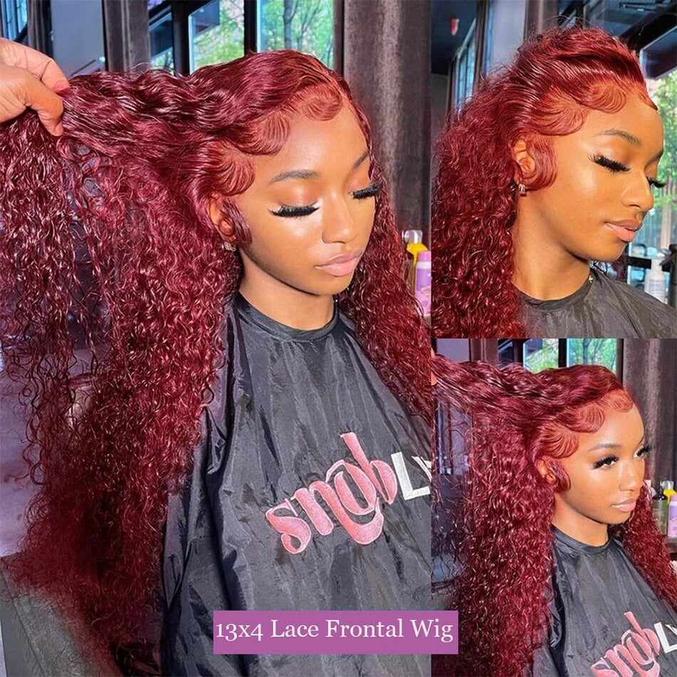 Curly Human Hair Wigs Hd Lace Wig 13X6 Human Hair Colored Deep Wave Frontal Wig