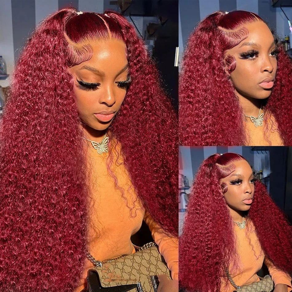 Curly Human Hair Wigs Hd Lace Wig 13X6 Human Hair Colored Deep Wave Frontal Wig