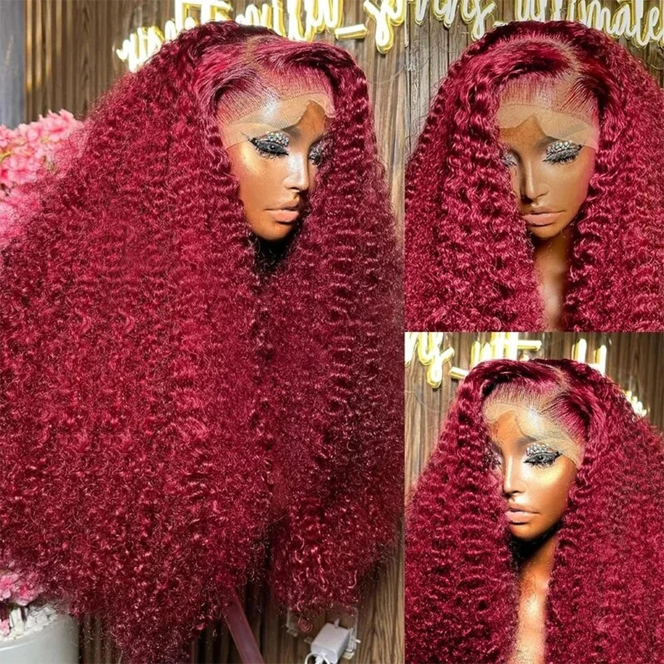 Curly Human Hair Wigs Hd Lace Wig 13X6 Human Hair Colored Deep Wave Frontal Wig