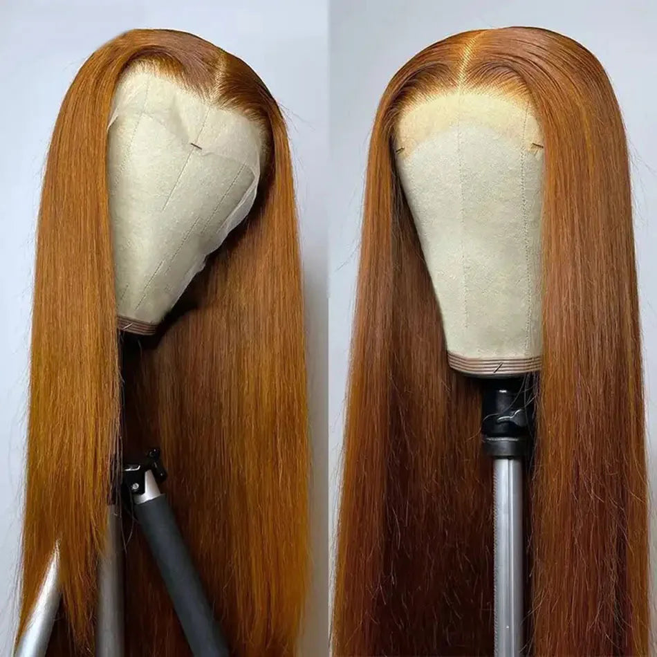 13x6 Ginger Blonde Colored Human Hair Lace Front Wigs