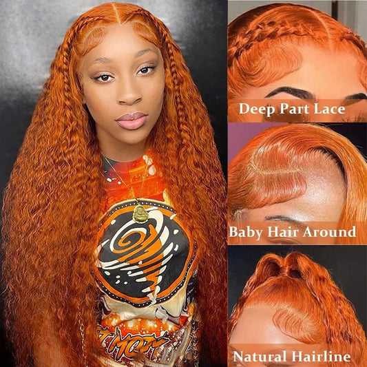 Orange Ginger Lace Front Wig Human Hair