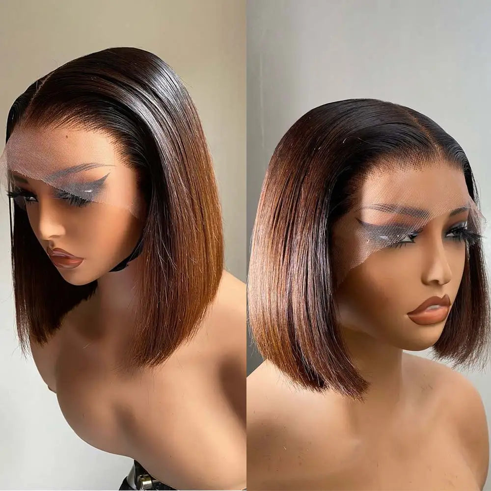 Chocolate Brown Straight Bob Wigs