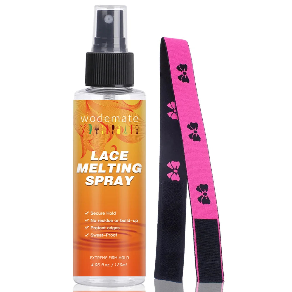 Melting Spray for Lace Wig Long Lasting Invisible Lace Melting Spray Quick Drying Melt Band Wigs Accessories 120ml