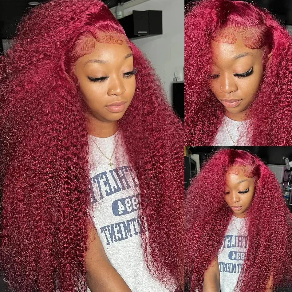 Curly Human Hair Wigs Hd Lace Wig 13X6 Human Hair Colored Deep Wave Frontal Wig