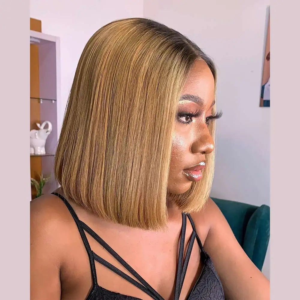 Short Bob Wigs 4x4 Lace Closure Human Hair Wigs