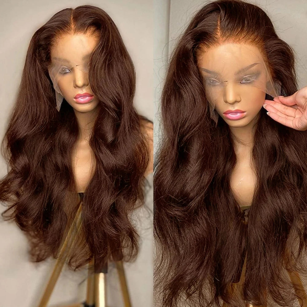 Women Brazilian Body Wave Lace Frontal Wigs 100% Human Hair