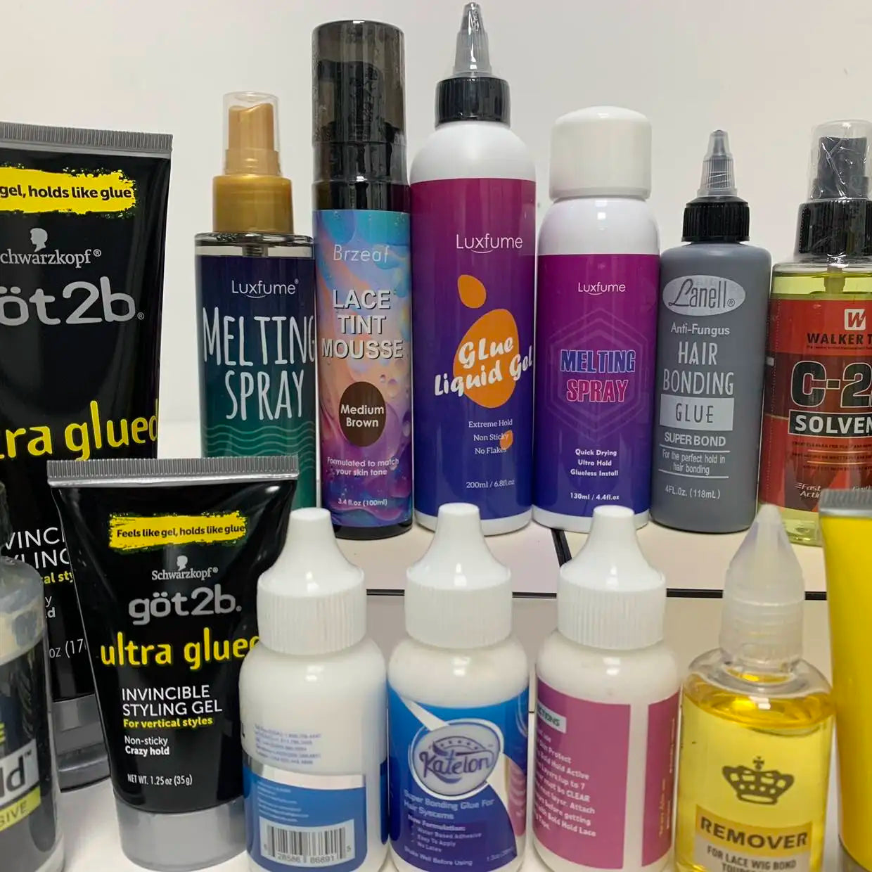 Wig Installation Kit Set Adhesive Bold Glue Remover Wax Stick Walker Tape Ultra Hold Glue Got 2b Glue Spray for hair extension