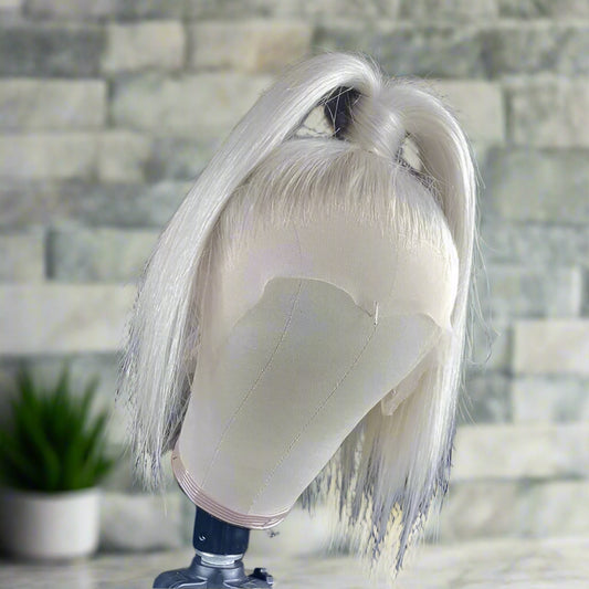 White Platinum Ash Blonde Bob Lace Front Wig Human Hair Pre Plucked