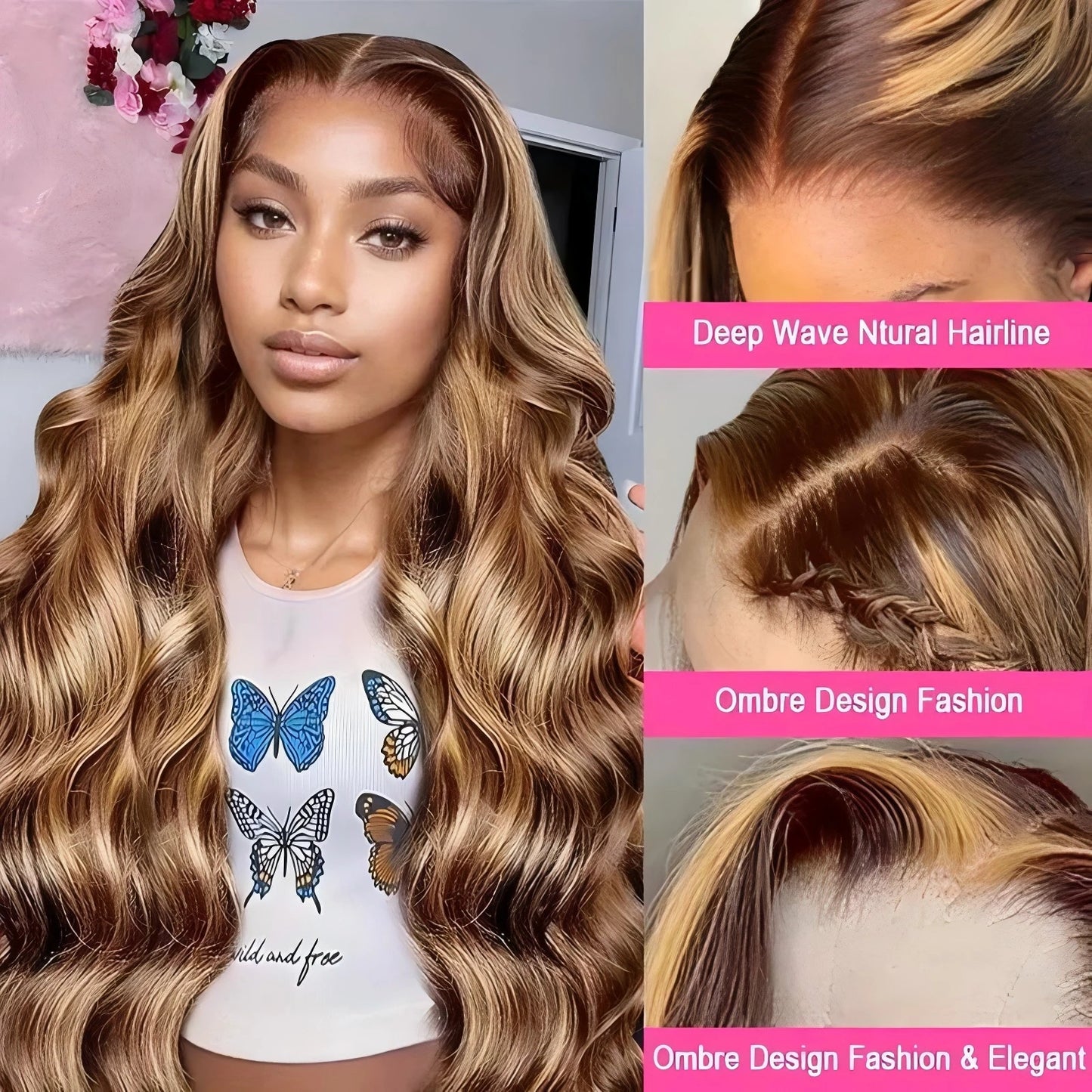 Body wave lace front wig human hair