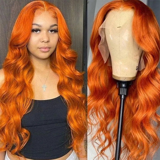 HD 13X6 Orange Ginger Lace Front Wig 100% Human Hair