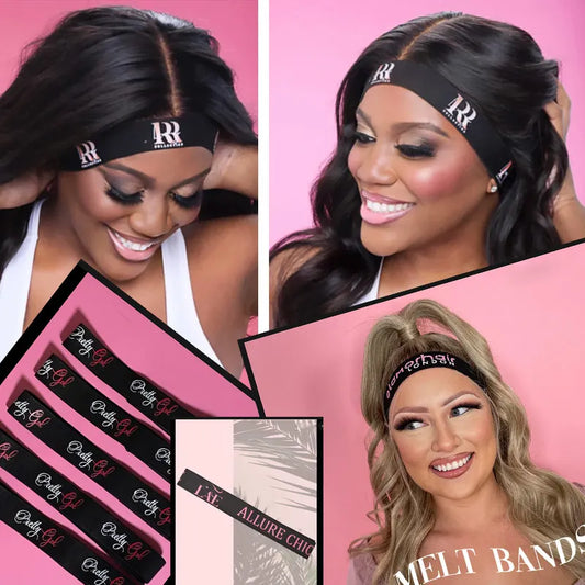 Melt Band Adjustable Edge Elastic Band for Wigs Lace Melting Band Black