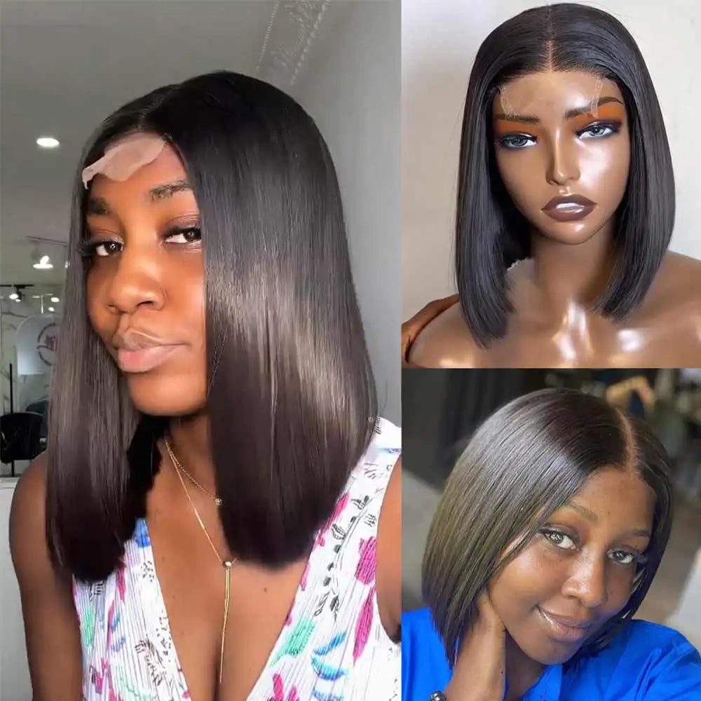 Short Bob Wigs 4x4 Lace Closure Human Hair Wigs