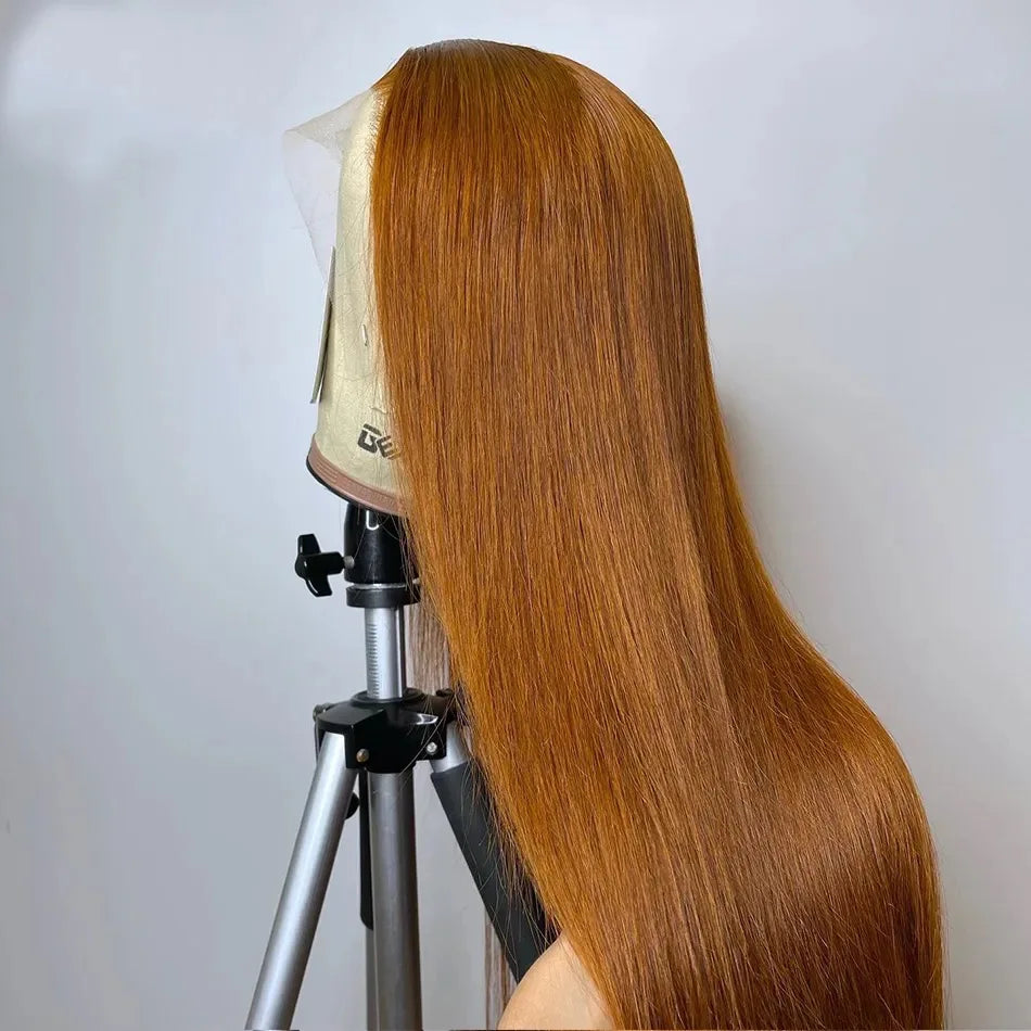 13x6 Ginger Blonde Colored Human Hair Lace Front Wigs
