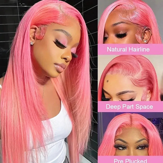 Bone Straight  Lace Front Wigs 100% Human Hair For Women